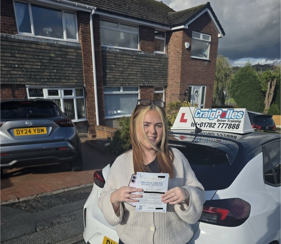 Huge congratulations today to Sophie Owens. 🥳<br />
Sophie has passed her driving test with just 3 driver faults.<br />
Well done Sophie safe driving from all at Craig Polles Instructor Training and Driving School. 🙂🚗<br />
Driving instructor- Dave Wilshaw