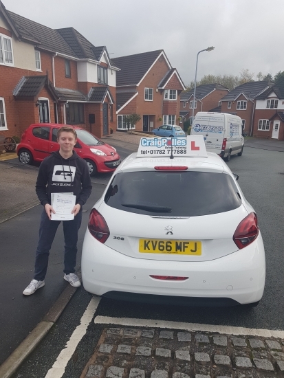 A big congratulations to Jakob kalter, who has passed his driving test today at Cobridge Driving Test Centre, at his First attempt and with just 1 driver fault.<br />
Well done Jakob - safe driving from all at Craig Polles Instructor Training and Driving School. 🙂🚗<br />
Instructor-Dave Wilshaw