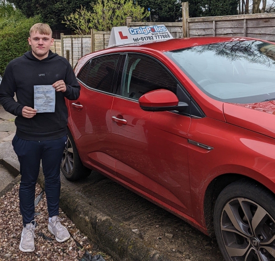 A big congratulations to Tom Williamson. Tom passed his driving test today at Newcastle Driving Test Centre. First time and with just 5 driver faults.<br />
Well done Tom- safe driving from all at Craig Polles Instructor Training and Driving School. 🙂🚗<br />
Driving instructor-Greg Tatler