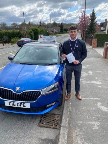 A big congratulations to Jake Dale. Jake passed his driving test today at Crewe Driving Test Centre. First time and with just 2 driver faults.<br />
Well done Jake- safe driving from all at Craig Polles Instructor Training and Driving School. 🙂🚗<br />
Driving instructor-Stephen Cope