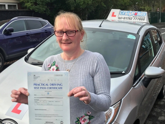 A big congratulations to Karen Hitchen, who has passed her driving test today at Crewe Driving Test Centre.<br />
First attempt and with 7 driver faults.<br />
Well done karen- safe driving from all at Craig Polles Instructor Training and Driving School. 🙂<br />
Instructor-Samsul Islam