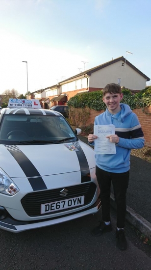 A big congratulations to Nathan Feltcher, who has passed his driving test at Crewe Driving Test Centre.<br />
At his first attempt .<br />
Well done Nathan- safe driving from all at Craig Polles Instructor Training and Driving School. 🙂🚗<br />
Instructor-John Breeze