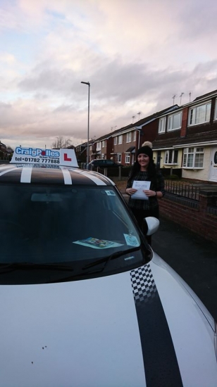 A big congratulations to Leanne Tennison, who has passed her driving test at Crewe Driving Test Centre, at her First attempt.<br />
Well done Leanne- safe driving from all at Craig Polles Instructor Training and Driving School. 🙂🚗<br />
Instructor-John Breeze