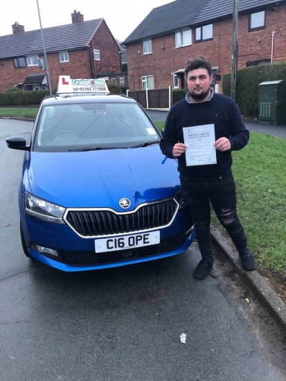 A big congratulations to Levi Sherwood, who has passed his driving test today at Cobridge Driving Test Centre.<br />
First attempt and with just 3 driver faults.<br />
Well done Levi - safe driving from all at Craig Polles Instructor Training and Driving School. :)<br />
Instructor-Stephen Cope