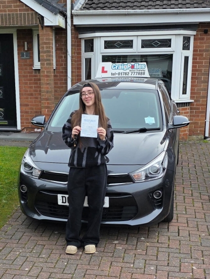 A big congratulations to Edie Melvin.🥳<br />
Edie passed her driving test today at Cobridge Driving Test Centre, with just 2 driver faults.<br />
Well done Edie safe driving from all at Craig Polles Instructor Training and Driving School. 🙂🚗<br />
Driving instructor-Andy Crompton