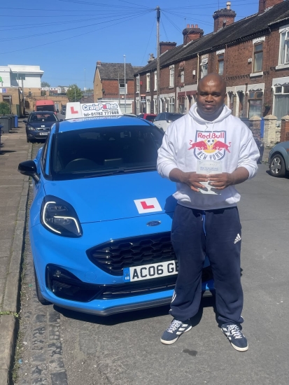 A big congratulations to Emmanuel Okwesili.🥳<br />
Emmanuel passed his driving test today at Cobridge Driving Test Centre, with 7 driver faults.<br />
Well done Emmanuel safe driving from all at Craig Polles Instructor Training and Driving School. 🙂🚗<br />
Driving instructor-Andrew Corrigan