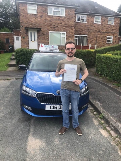 A big congratulations to Adam Darlington, who has passed his driving test today at Cobridge Driving Test Centre.<br />
Well done Adam- safe driving from all at Craig Polles Instructor Training and Driving School. 🙂🚗<br />
Instructor-Stephen Cope