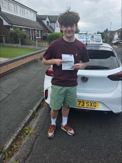 Huge congratulations today to Joe Hackney Gidman.🥳<br />
Joe has passed his driving test at his first attempt and with just 1 driver fault.<br />
Well done Joe, safe driving from all at Craig Polles Instructor Training and Driving School. 🙂🚗<br />
Driving instructor-David Wilshaw