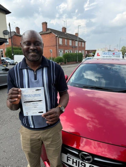 Huge congratulations today to Emmanuel Ojei.🥳<br />
Emmanuel has passed his driving test with 7 driver faults.<br />
Well done Emmanuel, safe driving from all at Craig Polles Instructor Training and Driving School. 🙂🚗<br />
Driving instructor-Emma Riley
