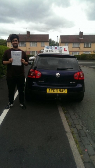 A big congratulations to Abdus for passing his driving test today First time and with just 2 driver faults <br />
<br />
Well done Abdus - safe driving