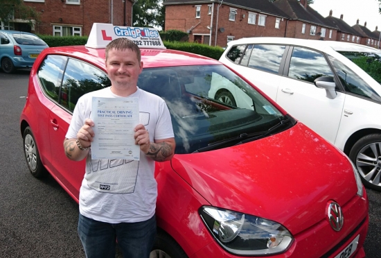 A big congratulations to Alan Tharme Alan passed his driving test today at Newcastle Driving Test Centre with 7 driver faults <br />
<br />
Well done Alan - safe driving from all at Craig Polles instructor training and driving school 🚗😀
