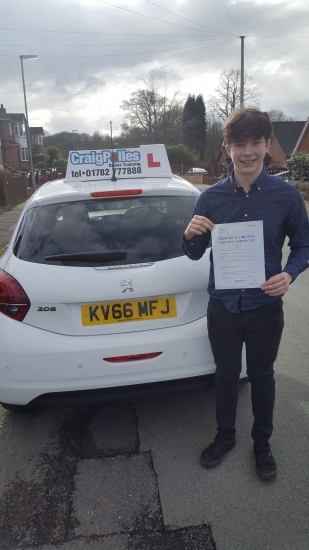 A big congratulations to Andrew Burgess, who has passed his driving test at Cobridge Driving Test Centre, at his First attempt and with just 3 driver faults.<br />
<br />
Well done Andrew - safe driving from all at Craig Polles Instructor Training and Driving School. 😀🚗<br />
<br />
Instructor Dave Wilshaw