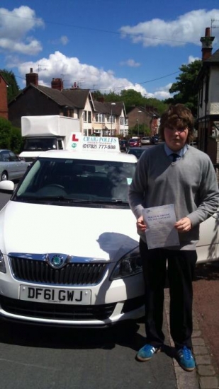 Well done Ashley on passing your test first time with no driver faults