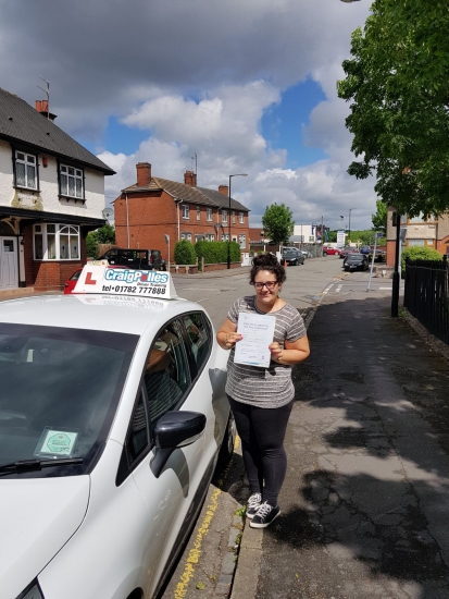 A big congratulations to Becky Sims Becky passed her driving test today at Cobridge Driving Test Centre with just 5 driver faults <br />
<br />
Well done Becky - safe driving from all at Craig Polles instructor training and driving school 🚗😀