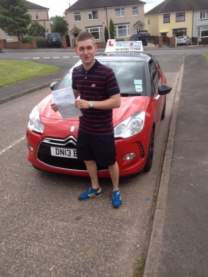 A big well done to Callum Slezak for passing your driving test today 1st attempt and with just 2 driver faults Safe driving Callum