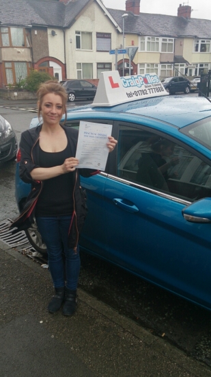 Big congratulations to Christina Bogges for passing her driving test today at the first attempt A great drive Christina - well done and safe driving