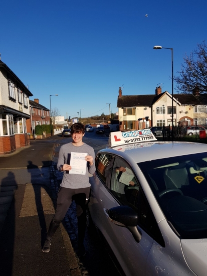 A big congratulations to Connor Riley, who passed his driving test today at Cobridge Driving Test Centre, with just 2 driver faults.<br />
<br />
Well done Connor - safe driving from all at Craig Polles Instructor Training and Driving School.