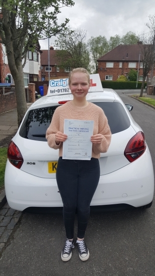 A big congratulations to Evie Earls-Davis, who has passed her driving test today at Newcastle Driving Test Centre.<br />
<br />
First attempt and with just 1 driver fault.<br />
<br />
Well done Evie - safe driving from all at Craig Polles Instructor Training and Driving School. 😀🚗<br />
<br />
Instructor-Dave Wilshaw