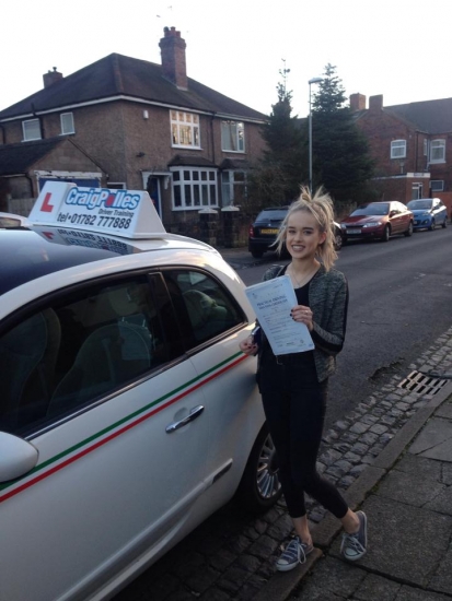 A big congratulations to Hannah Williams for passing her driving test today First attempt and with just 4 driver faults A great drive Hannah- safe driving