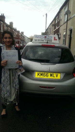 A big congratulations to Hina Tariq for passing her driving test today First time and with just 4 driver faults <br />
<br />
Well done Hina - safe driving