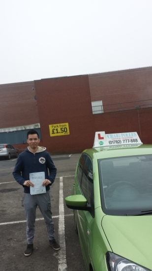 A big congratulations to Huy for passing his driving test today A great drive with just 5 driver faults - safe driving Huy