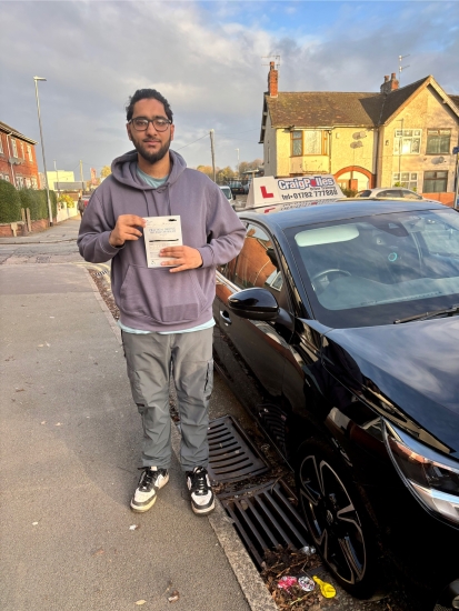 A big congratulations to Danish Hussain.🥳<br />
Danish passed his driving test today at Cobridge Driving Test Centre, with just 3 driver faults.<br />
Well done Danish safe driving from all at Craig Polles Instructor Training and Driving School. 🙂🚗<br />
Driving instructor-Anita Pepper