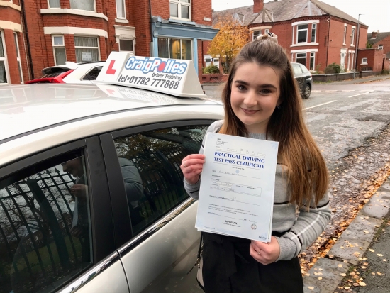 A big congratulations to Alice, who has passed her driving test today at Crewe Driving Test Centre.<br />
Well done Alice- safe driving from all at Craig Polles Instructor Training and Driving School. 🙂🚗<br />
Instructor-Samsul Islam