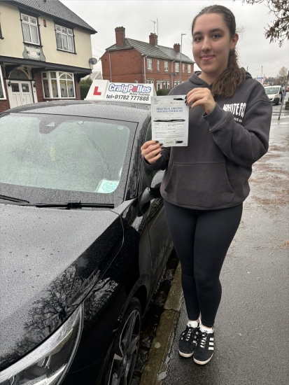 A big congratulations to Chloe Bishop.🥳<br />
Chloe passed her driving test today at Cobridge Driving Test Centre. First attempt and with just 2 driver faults.<br />
Well done Chloe safe driving from all at Craig Polles Instructor Training and Driving School. 🙂🚗<br />
Driving instructor-Anita Pepper