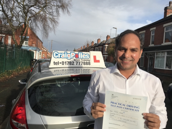 A big congratulations to Keshav, who has passed his driving test today, at Crewe Driving Test Centre with just 5 driver faults.<br />
Well done keshav- safe driving from all at Craig Polles Instructor Training and Driving School. 🙂🚗<br />
Instructor-Samsul Islam
