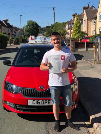 A big congratulations to Isaac Vickers, who has passed his driving test toady at Cobridge Driving Test Centre.<br />
First attempt and with just 3 driver faults.<br />
Well done Isaac - safe driving from all at Craig Polles Instructor Training and Driving School. :)<br />
Instructor-Stephen Cope