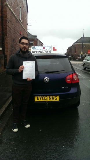 A big congratulations to Jahangir Yousaf for passing his driving test today First time and with just 3 driver faults <br />
<br />
Well done Jahangir - safe driving