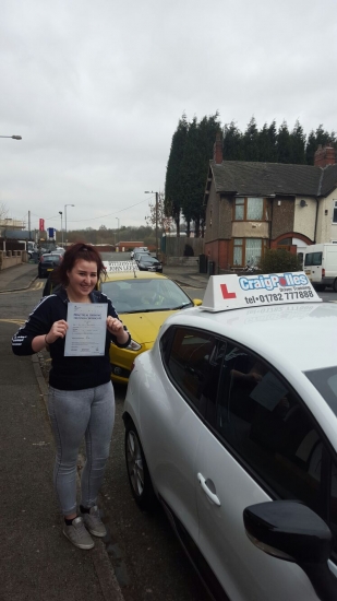 A big congratulations to Jodie Braxton for passing her driving test today First time and with just 4 driver faults <br />
<br />
Well done Jodie - safe driving