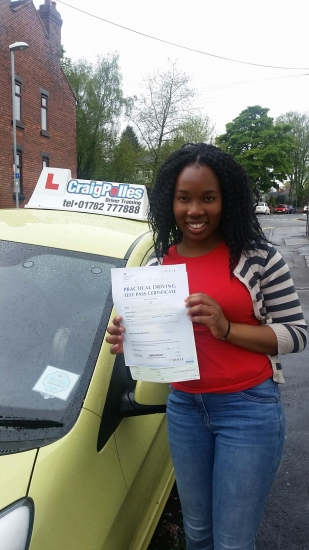 A big congratulations to Jody-Anne Chambers for passing her driving test today First time and with just 6 driver faults <br />
<br />
Well done Jody - safe driving