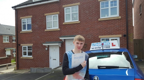 A big congratulations to Lewis Rogers Lewis passed his<br />
<br />
driving test today at Cobridge Driving Test Centre first time and with just 6 driver faults <br />
<br />
Well done Lewis - safe driving from all at Craig Polles Instructor Training and Driving School 🚗😀