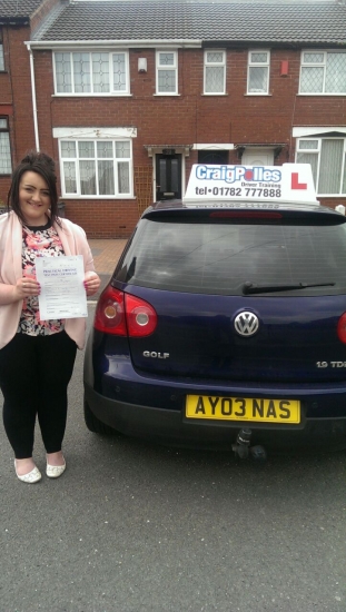 Congratulations to Maria Boyles for passing her driving test today - first time and with just 4 driver faults A great drive Maria - well done and safe driving