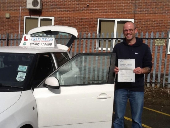 Congratulations to Martin Ellen for passing his driving test with only 4 driver faults