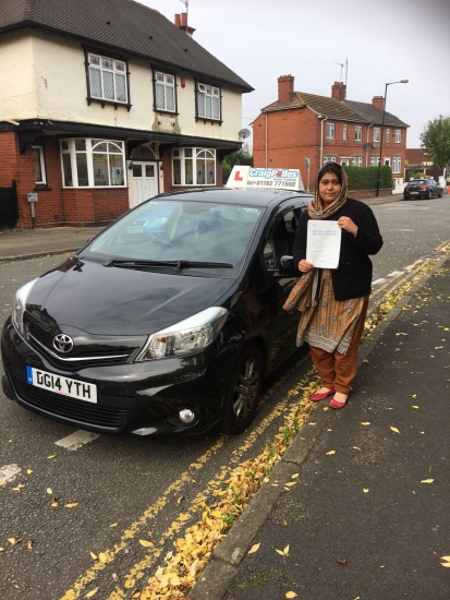 A big congratulations to Mrs Summaria Muneer Mrs Summaria passed her driving test at Cobridge Driving Test Centre with just 5 driver faults<br />
<br />
Well done Mrs Summaria - safe driving from all at Craig Polles instructor training and driving school 🚗😀