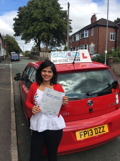 A big congratulations to Dr Cleofina Furtado, who has passed her driving test at Buxton Driving Test Centre.<br />
First attempt and with just 3 driver faults.<br />
Well done Dr Cleofina- safe driving from all at Craig Polles Instructor Training and Driving School. 🙂<br />
Instructor-Ashlee Kurian.