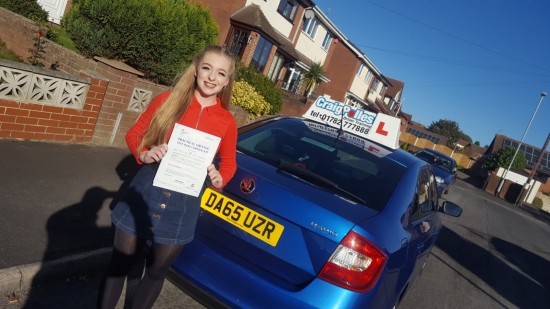 A big congratulations to Frankie Lawrence, who has passed her driving test today at Cobridge Driving Test Centre, with just 4 driver faults.<br />
Well done Frankie-safe driving from all at Craig Polles Instructor Training and Driving School. 🙂🚗<br />
Instructor-Jamie Lees