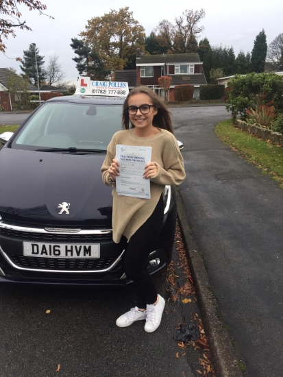 A big congratulations to Charlie Betley, who has passed her driving test today at Newcastle Driving Test Centre.<br />
First attempt and with 7 driver faults.<br />
Well done Charlie- safe driving from all at Craig Polles Instructor Training and Driving School. 🙂🚗<br />
Instructor-Mark Ashley