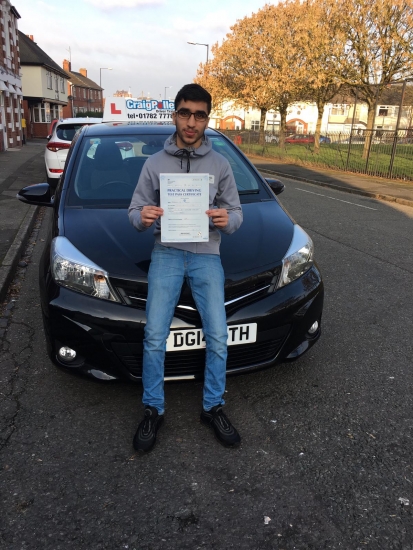 A big congratulations to Moqqadus Tabassum, who has passed his driving test today at Cobridge Driving Test Centre, with 4 driver faults.<br />
Well done Moqqadus-safe driving from all at Craig Polles Instructor Training and Driving School. 🙂🚗<br />
Instructor-Saiqa Nawaz