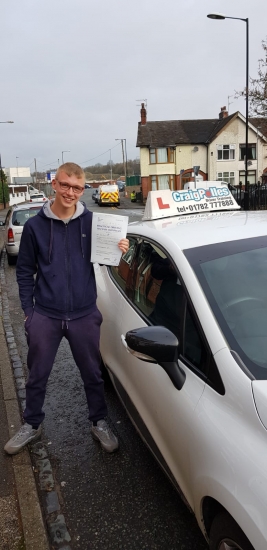 A big congratulations to Jake Hall, who has passed his driving test today at Cobridge Driving Test Centre, on his First attempt and with just 6 driver faults.<br />
Well done Jake- safe driving from all at Craig Polles Instructor Training and Driving School. 🙂🚗<br />
Instructor-Greg Tatler