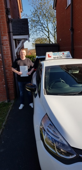 A big congratulations to Matt Meakin, who has passed his driving test today at Cobridge Driving Test Centre, with just 5 driver faults.<br />
Well done Matt- safe driving from all at Craig Polles Instructor Training and Driving School. 🙂🚗<br />
Instructor-Greg Tatler