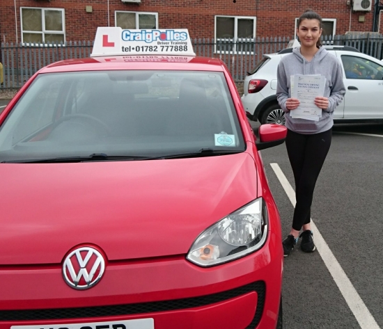 A big congratulations to Rachel Pover, who has passed her driving test today at Newcastle Driving Test Centre, on her First attempt and with just 4 driver faults.<br />
Well done Rachel- safe driving from all at Craig Polles Instructor Training and Driving School. 🙂🚗<br />
Instructor-Debbie Griffin