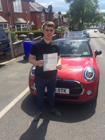 A big congratulations to Lewis Jones, who has passed his driving test today, at Newcastle Driving Test centre with just 2 driver faults..<br />
Well done Lewis- safe driving from all at Craig Polles Instructor Training and Driving School. 🙂🚗<br />
Instructor-Paul Lees