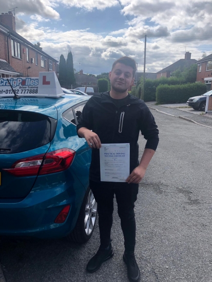A big congratulations to Matt Martin, who has passed his driving test today at Cobridge Driving Test Centre, with 6 driver faults.<br />
Well done Matt- safe driving from all at Craig Polles Instructor Training and Driving School. 🙂🚗<br />
Instructor-Sara Skelson
