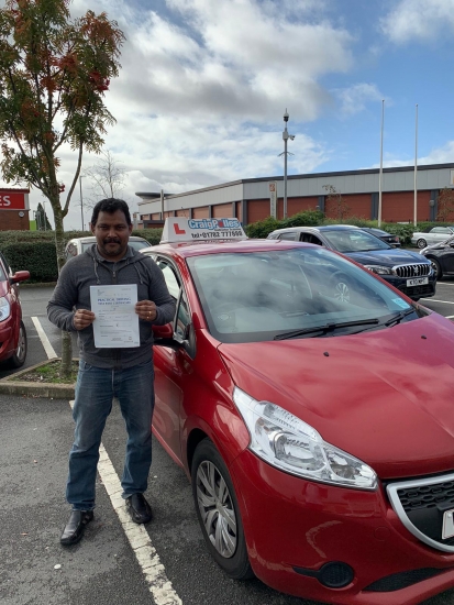 A big congratulations to Varghese Antony, who has passed his driving test today at Cobridge Driving Test Centre, with just 4 driver faults.<br />
Well done Varghese- safe driving from all at Craig Polles Instructor Training and Driving School. 🙂🚗<br />
Instructor-Ashlee Kurian
