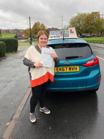 A big congratulations to Chloe Mayer, who has passed her driving test today at Cobridge Driving Test Centre, with just 4 driver faults.<br />
Well done Chloe- safe driving from all at Craig Polles Instructor Training and Driving School. 🙂🚗<br />
Instructor-Sara Skelson