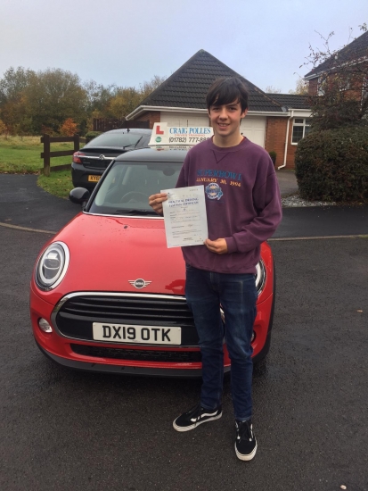 A big congratulations to Joe Irving, who has passed his driving test today at Newcastle Driving Test Centre, at his First attempt and with just 6 driver faults.<br />
Well done Joe - safe driving from all at Craig Polles Instructor Training and Driving School. 🙂🚗<br />
Instructor-Mark Ashley