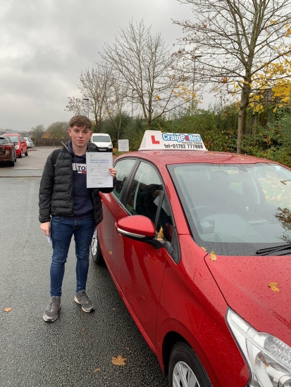 A big congratulations to Cameron Jepson, who has passed his driving test today at Cobridge Driving Test Centre, with just 6 driver faults.<br />
Well done Cameron- safe driving from all at Craig Polles Instructor Training and Driving School. 🙂🚗<br />
Instructor-Ashlee Kurian